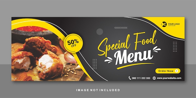 Diseño premium de banner de facebook de menú de comida especial