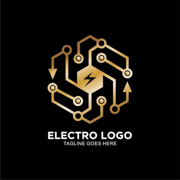 Vector diseño premium de concepto de logotipo electro