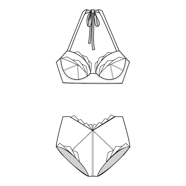Diseño de prendas de moda diseño de ilustración de boceto plano