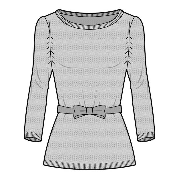 Diseño de prendas de moda diseño de ilustración de boceto plano