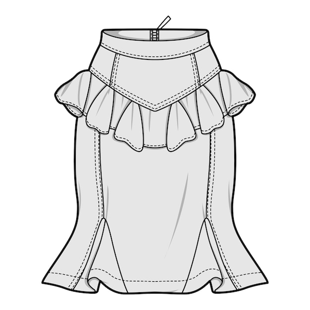Diseño de prendas de moda diseño de ilustración de boceto plano