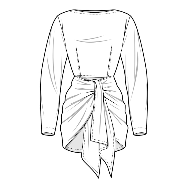 Diseño de prendas de moda diseño de ilustración de boceto plano