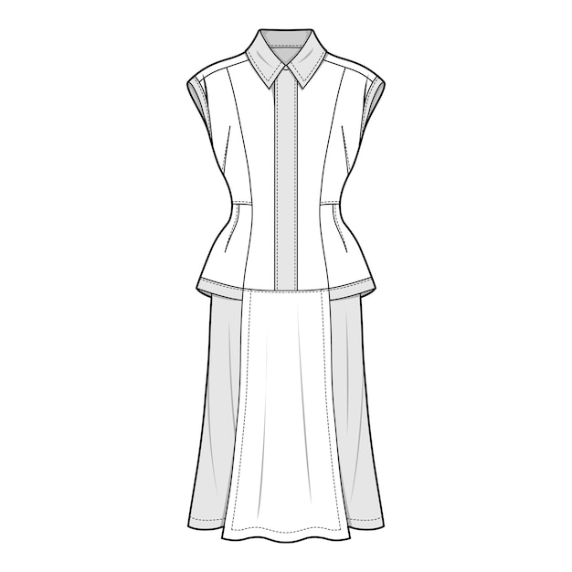 Diseño de prendas de moda diseño de ilustración de boceto plano