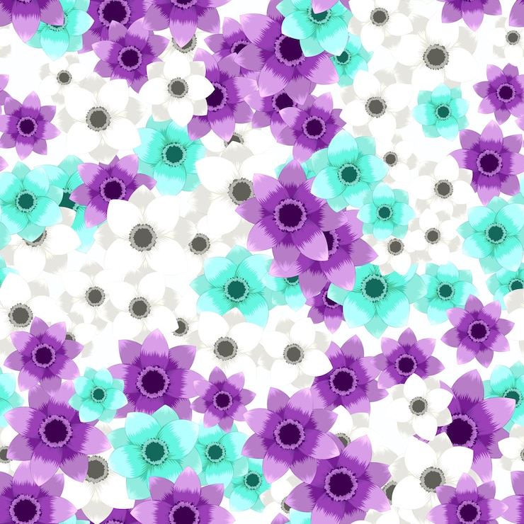 Vector diseño de prendas de vestir de flores de colores de colección de patrones de papel tapiz transparente