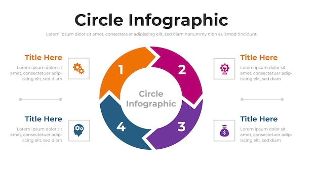 El diseño de la presentación de la infografía circular es totalmente editable