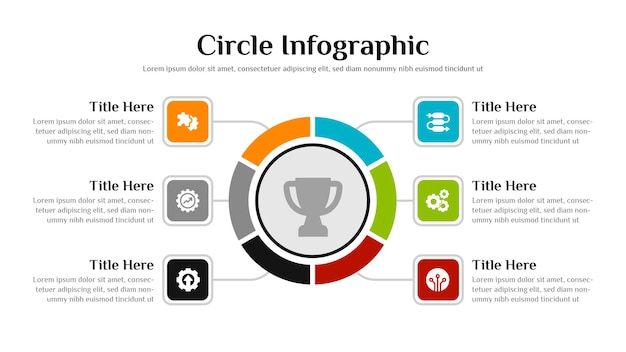 El diseño de la presentación de la infografía circular es totalmente editable