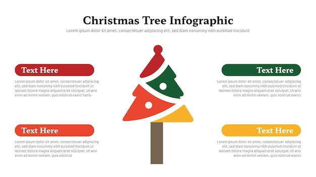 El diseño de la presentación infográfica del árbol de Navidad es totalmente editable