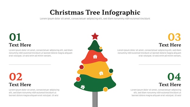El diseño de la presentación infográfica del árbol de Navidad es totalmente editable