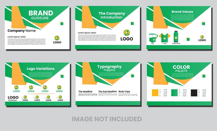 Diseño y presentación de plantillas manuales de la marca