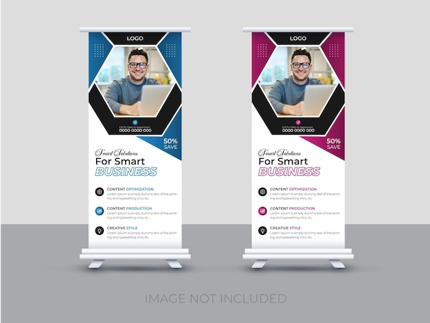 Diseño profesional de banner enrollable de negocios