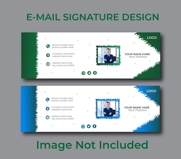 Vector diseño profesional de firma de correo electrónico corporativo