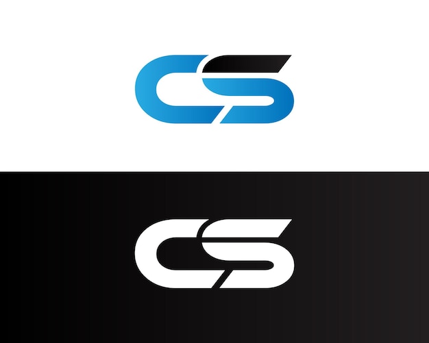 Diseño profesional de logotipo CS minimalista de letras editables en formato vectorial