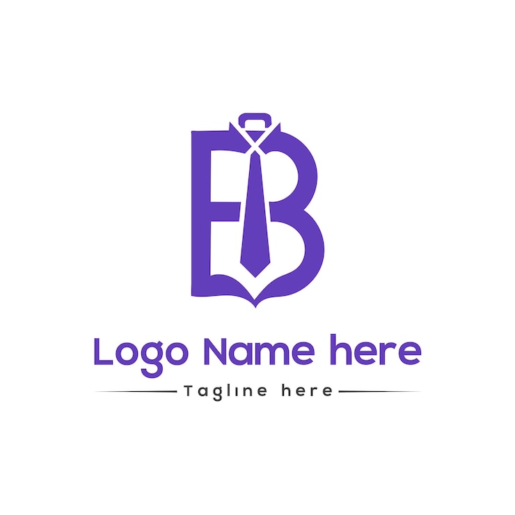 Diseño profesional de logotipos comerciales con la letra B y el concepto de corbata Icono de marca corporativa