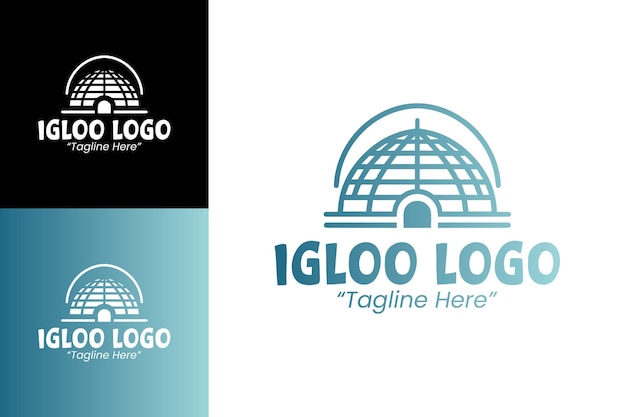 Diseño profesional de logotipos de iglú para empresas de helados y deportes de invierno