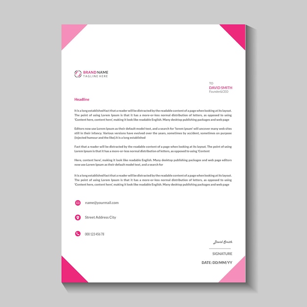 diseño profesional con membrete
