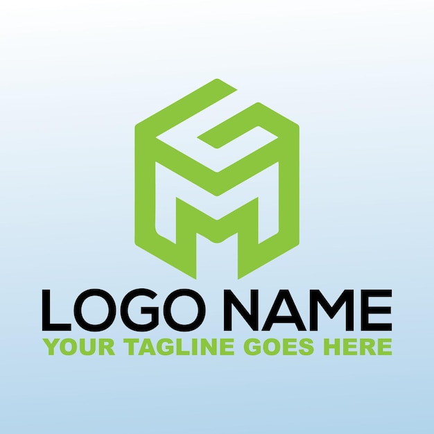 Diseño profesional y minimalista de la letra MG Logo Editable en formato vectorial en blanco y negro