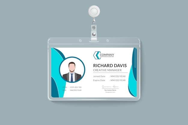 Diseño profesional moderno y creativo de tarjetas de identificación de empleados