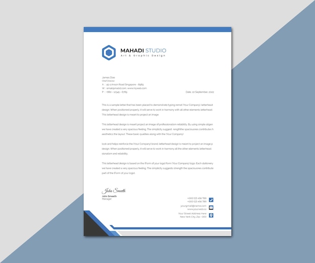 Diseño profesional de papel de carta corporativo para su empresa Diseño de papel de letra
