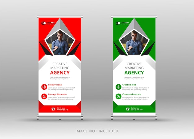 Diseño profesional de plantillas de banderas enrollables