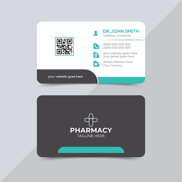 Diseño profesional de tarjeta de visita médica