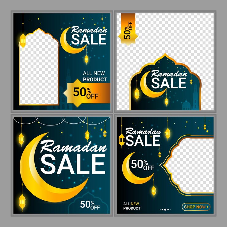 Diseño de promoción de diseño de banners de plantilla de venta de ramadán para empresas