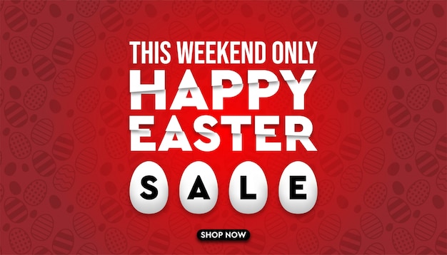 Diseño de promoción de venta de Pascua feliz y stock de banner.