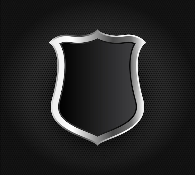 Diseño de protección de insignia de escudo metálico Vector EPS