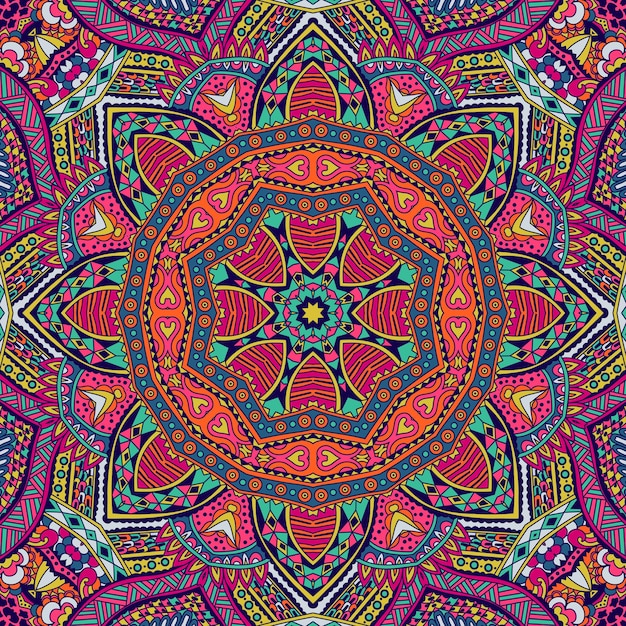 Diseño psicodélico del patrón de mandala abstracto