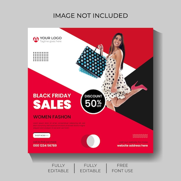 Diseño de publicación de banner de ventas de moda