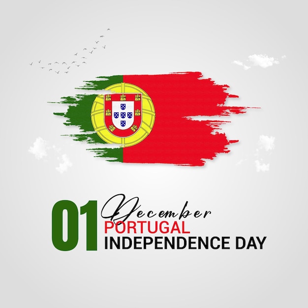 Vector diseño de la publicación del día de la independencia de portugal