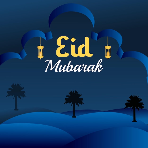 Diseño de publicación de Eid Mubarak