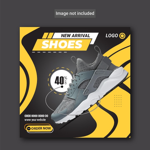 Diseño de publicación de instagram de redes sociales de venta de zapatos recién llegados