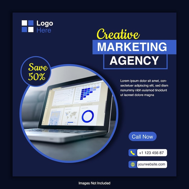 Diseño de publicación de marketing digital de lujo y moderno o plantilla de banner de Instagram