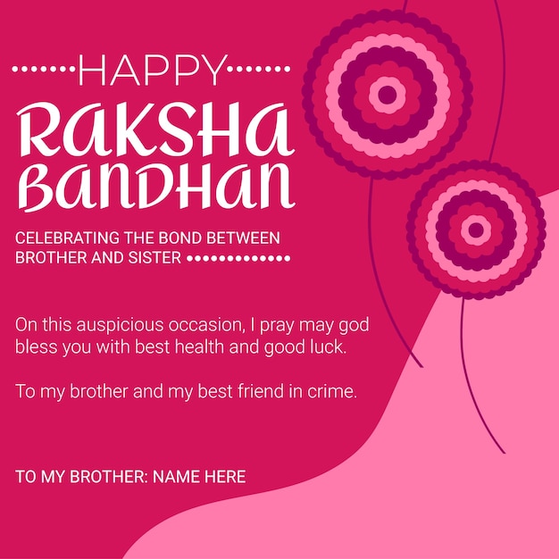 Diseño de publicación de Raksha Bandhan, festival indio Diseño de Raksha Bandhan que puedes usar como tarjeta de felicitación