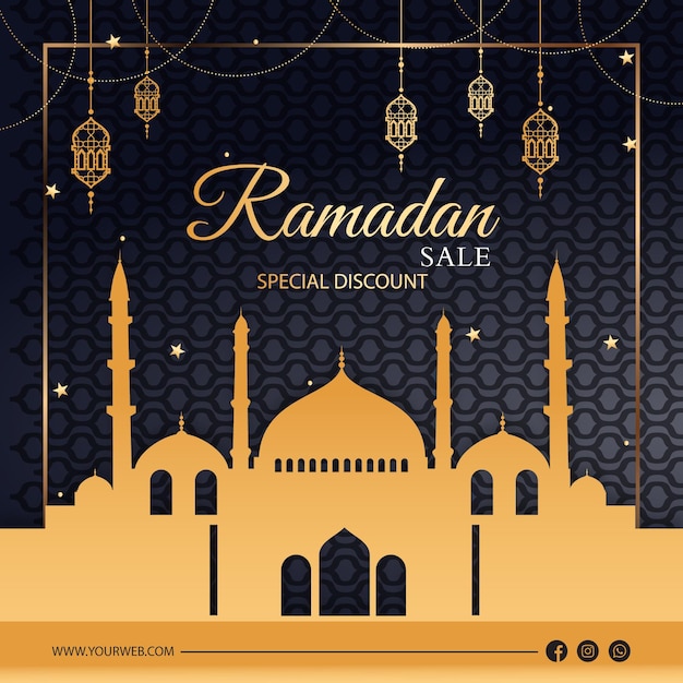 Diseño de publicación de ramadan kareem de vector libre o historia de instagram religiosa del festival islámico