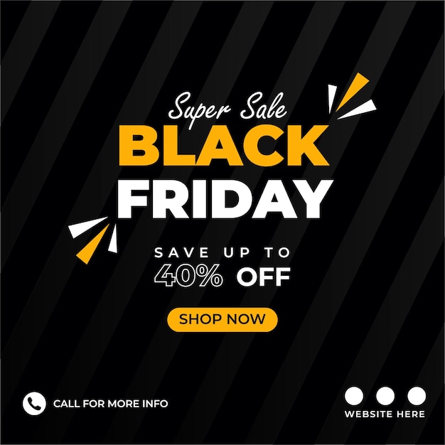 Diseño de publicación de redes sociales de Black Friday