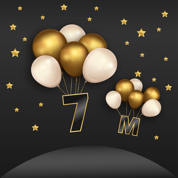 Diseño de publicación en redes sociales de celebración de seven million