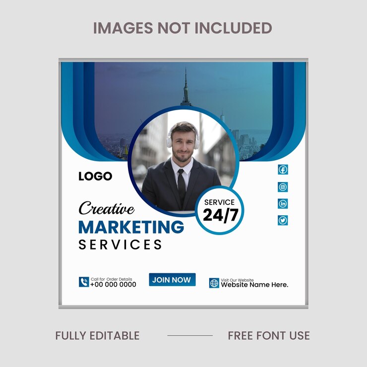 Diseño de publicación de redes sociales de negocios creativos