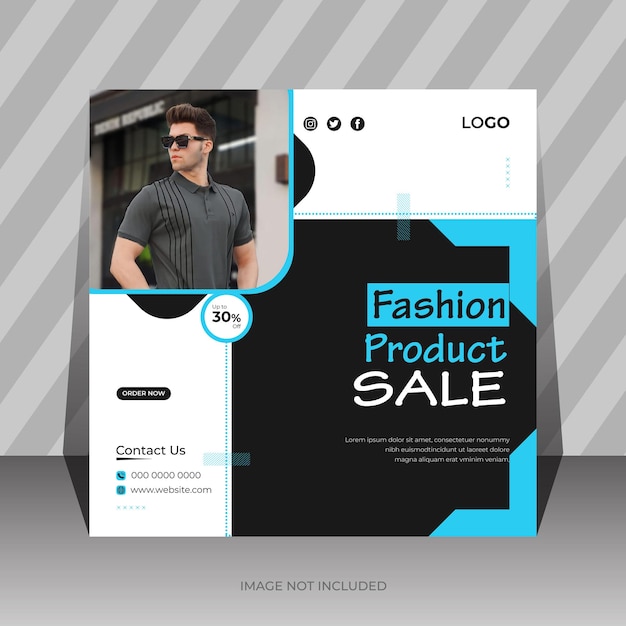 Diseño de publicación de redes sociales de publicidad de venta de moda