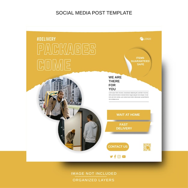 Diseño de publicación en redes sociales para servicio de entrega