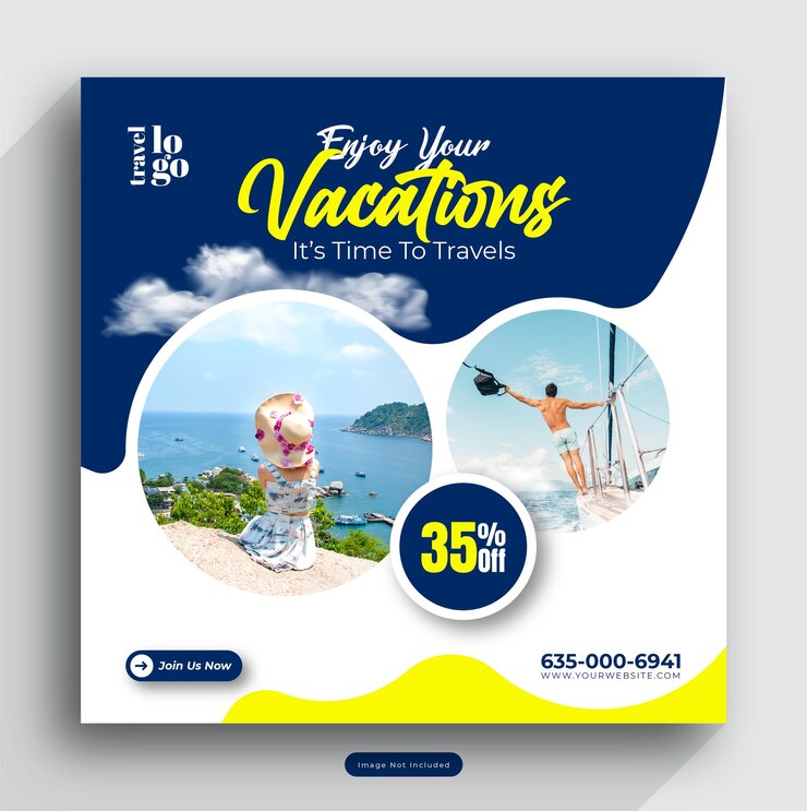 Diseño de publicaciones de agencias de viajes en las redes sociales