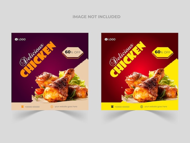 Diseño de publicaciones de alimentos en las redes sociales y banner digital