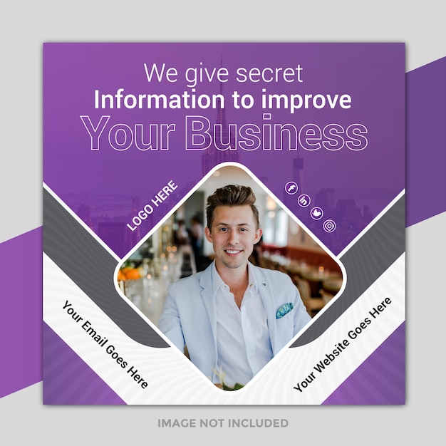 Diseño de publicaciones corporativas y modernas en redes sociales y agencia de marketing digital o plantilla de banner web