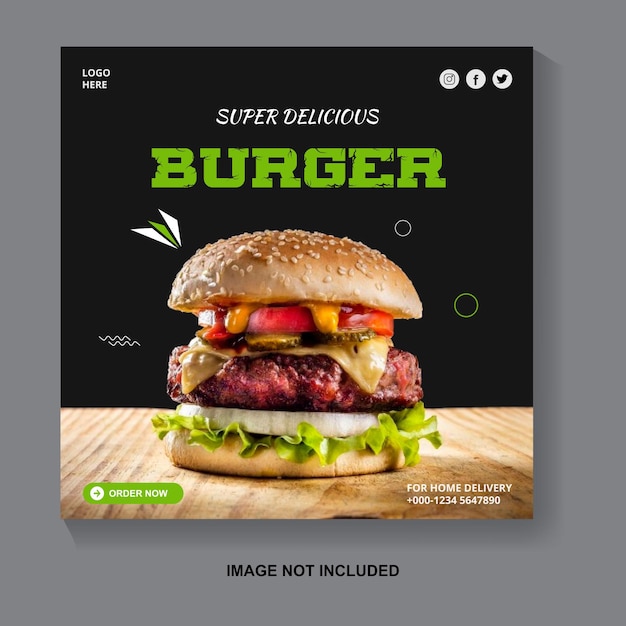 Diseño de publicaciones culinarias en Instagram para hamburguesas especiales