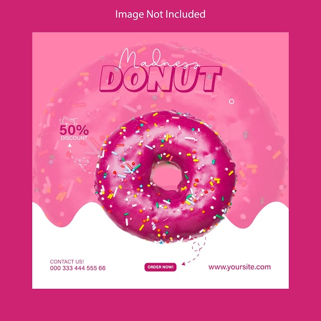 Diseño de publicaciones de Instagram de rosquillas sabrosas y dulces