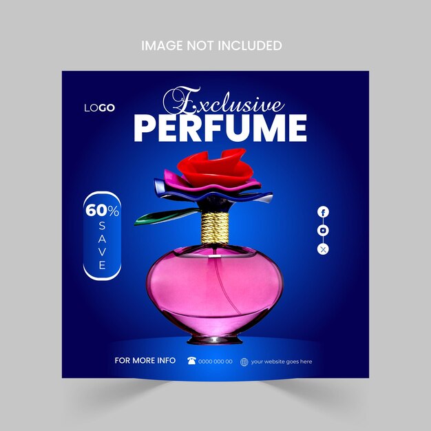 Diseño de publicaciones de perfumes en las redes sociales