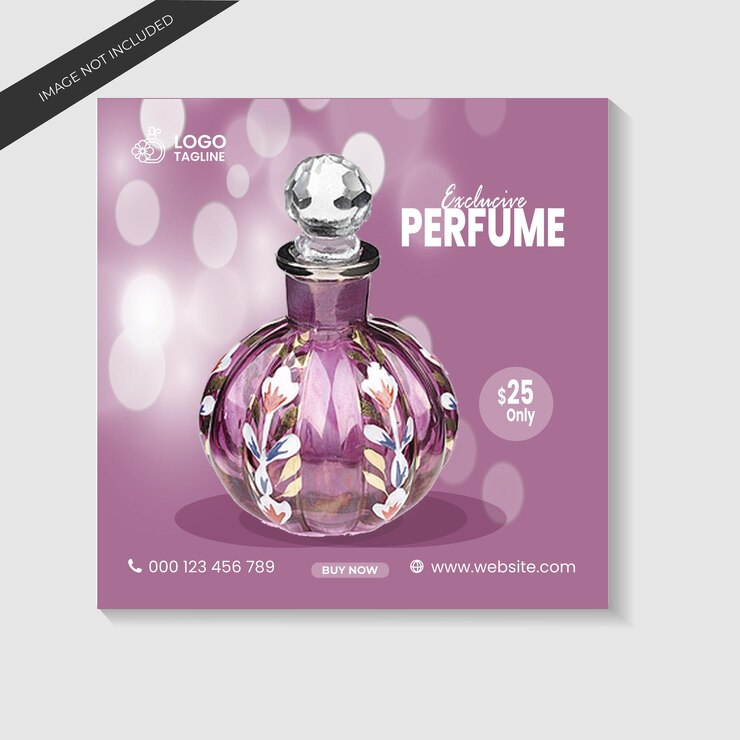 Diseño de publicaciones de perfumes en las redes sociales