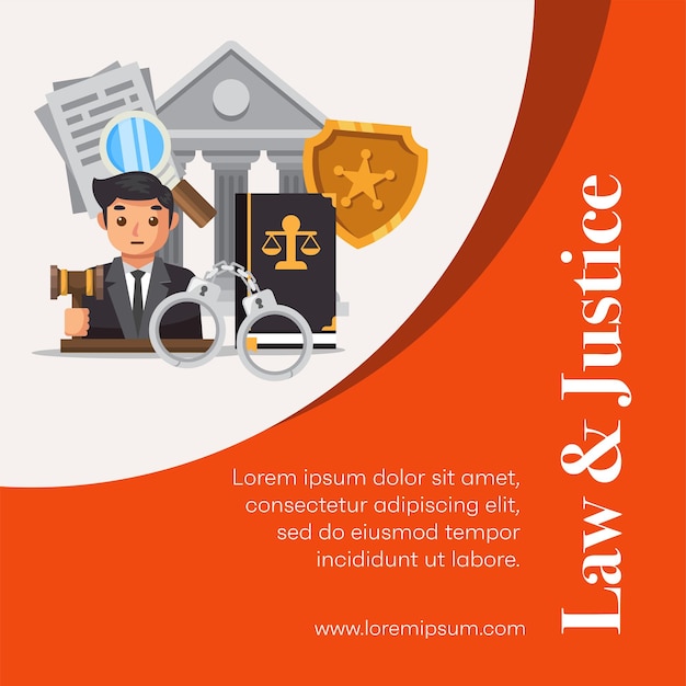 Diseño de publicaciones en redes sociales de bufetes de abogados o diseño de plantillas de derecho y justicia