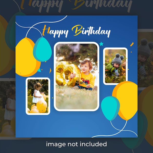 Diseño de publicaciones de redes sociales para celebrar cumpleaños