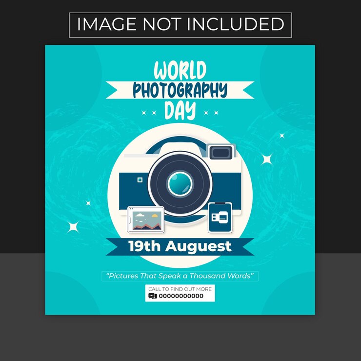 Diseño de publicaciones en las redes sociales del Día Mundial del Fotógrafo
